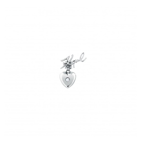 Mono Orecchino Donna Karl Lagerfeld Charms KLAYD22 – Acciaio Rodiato con Cristalli Bianchi
