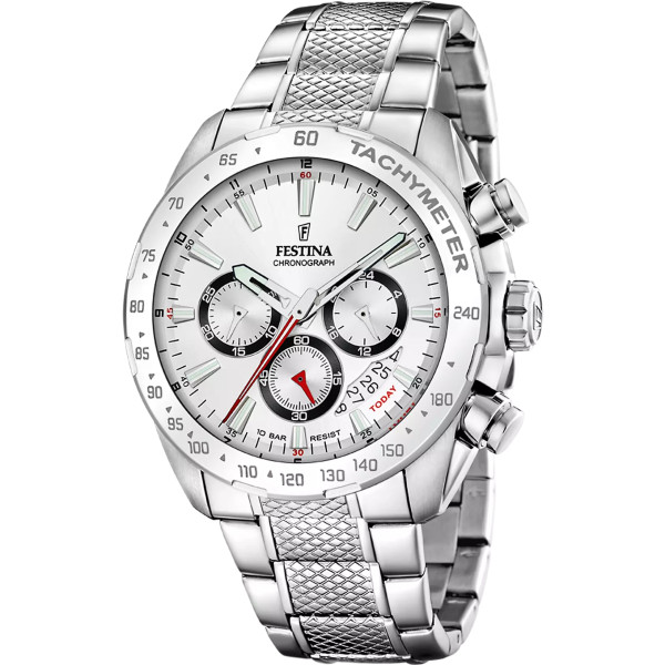 Orologio Uomo Festina Timeless Chronograph F20668/1 – Acciaio Inossidabile 316L, Quadrante Bianco, Cronografo