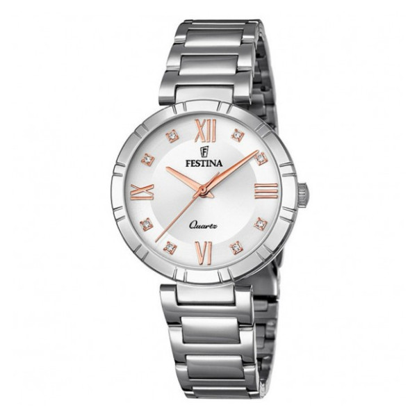 Orologio Festina Mademoiselle F16936/B – Donna con Quadrante Argento e Bracciale in Acciaio Inox