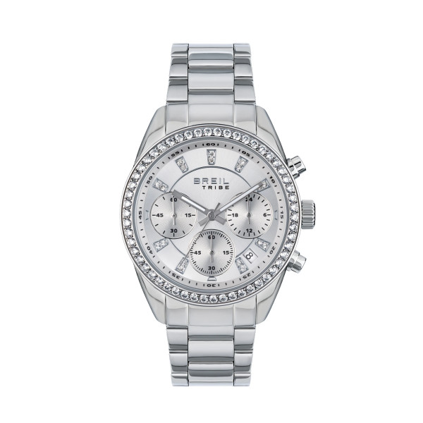 Breil AZURE EW0738 – Cronografo Donna con Cristalli e Quadrante Silver Sunray