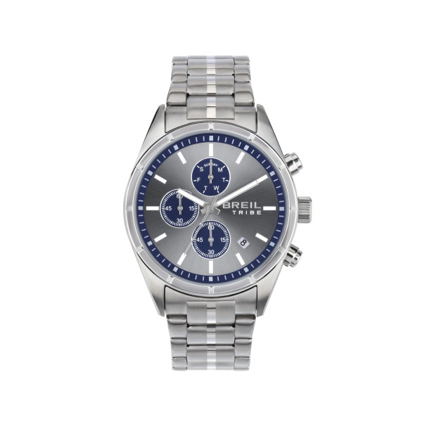 Breil Captain EW0693 – Orologio Uomo in Acciaio con Quadrante Grigio e Dettagli Blu