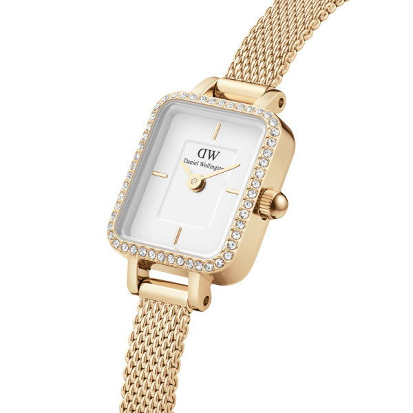 Orologio Donna Daniel Wellington Quadro Mini Lumine Bezel Gold – Lusso e Brillantezza in Oro DW00100730