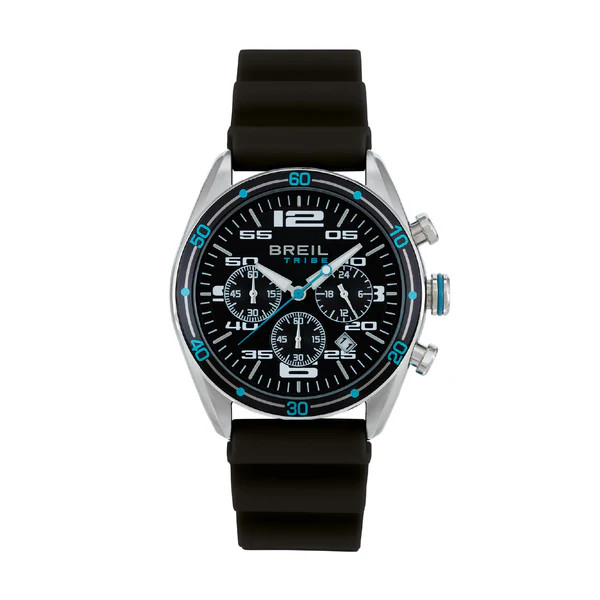 OROLOGIO CRONO UOMO BREIL SCORE – QUADRANTE NERO E DETTAGLI AZZURRI – EW0755