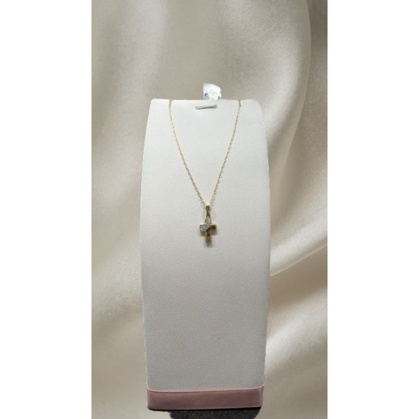 Collana in oro 750 millesimi da 40 cm con croce in oro 750