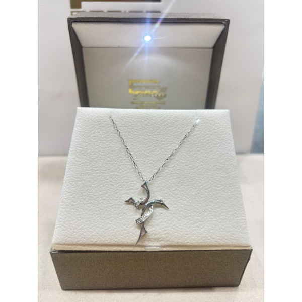 Croce in oro 750 con brillanti – 40 cm