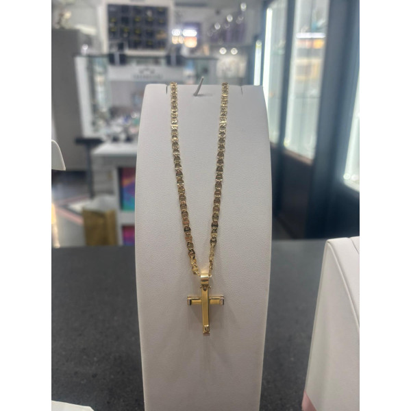 Collana 60 cm con Crocifisso Senza Cristo Oro Giallo 750 millesimi