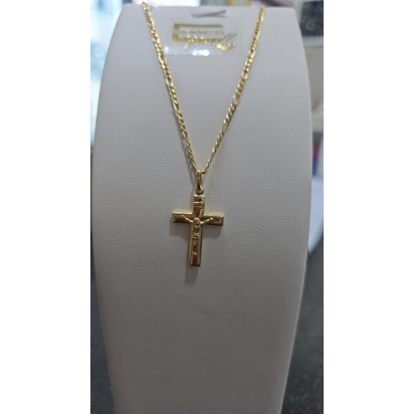 Collana 3+1 con Croce in Oro 750 Millesimi Elegante e Raffinata