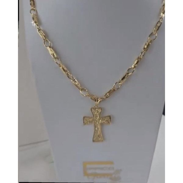 Collana Bicolore con Croce Bicolore in Oro 18 kt – Eleganza e Fede in un Gioiello Unico