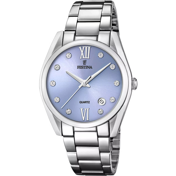 Orologio Solo Tempo Donna Festina Boyfriend F16790/B con Quadrante Azzurro e Cinturino in Acciaio Inossidabile