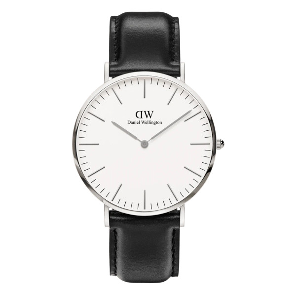 Orologio Daniel Wellington Classic Sheffield Silver con Cinturino in Pelle Nera 40mm DW00100020