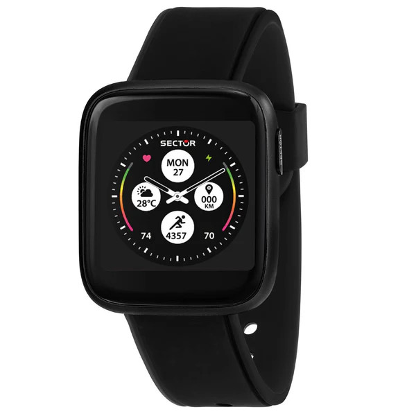Orologio Smartwatch Sector S-04 Colours Unisex R3253158007 Cinturino Nero & Funzioni Fitness Complete
