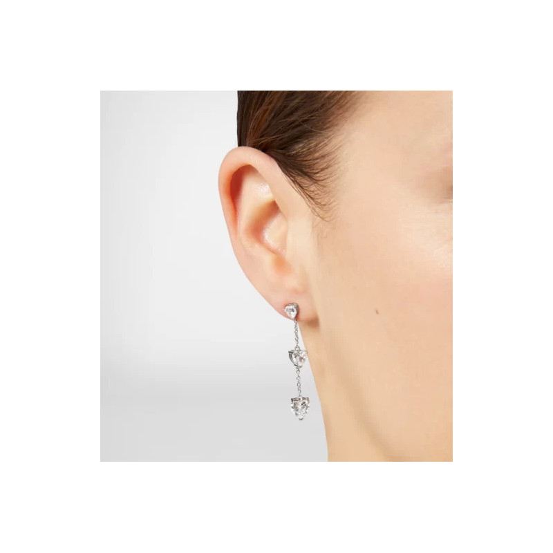 DTP Silver - Orecchini da Donna a Cerchio con pendenti a forma di Cuore