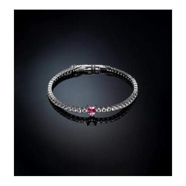 Bracciale Chiara Ferragni Tennis First Love Fairytale J19AUV13 – Eleganza in Rodio con Cuore Rosa