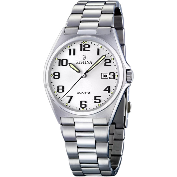 Orologio Solo Tempo Uomo Festina Classics F16374/9 – Cassa Acciaio 40 mm, Quadrante Argento, Bracciale in Acciaio Inossidabile